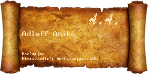 Adleff Anikó névjegykártya